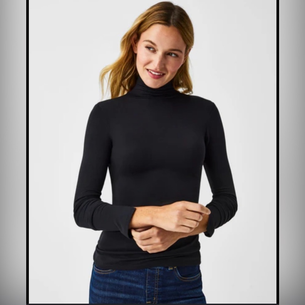 NWT Spanx Classic Turtleneck Size L color brown